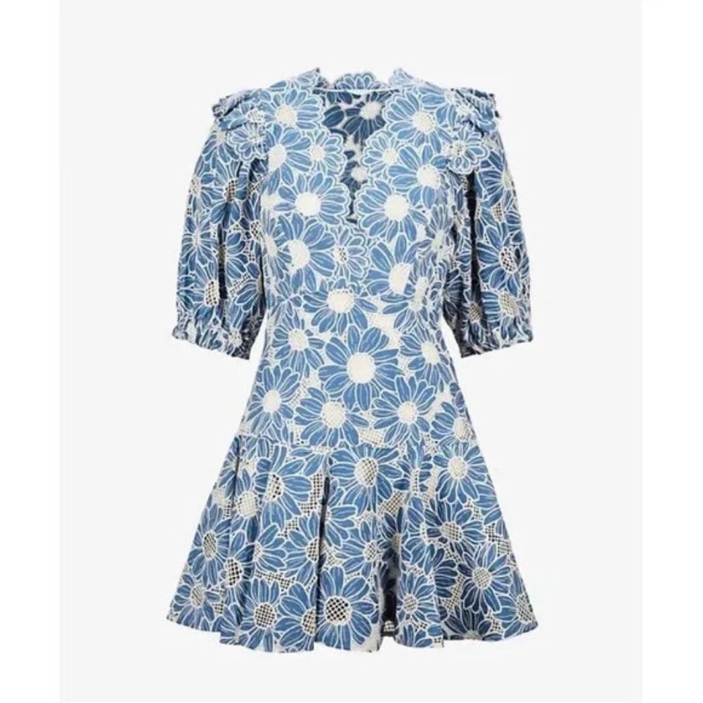 Sandro Women's Audrey Embroidered Cotton Lace Dress